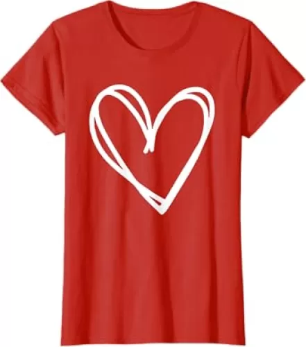 Girls Heart for Women Valentines Day Graphic T-Shirt