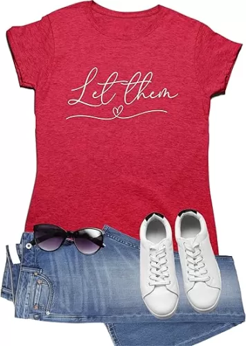 Go All Out Let Them with Heart Mens Women Deluxe Soft T-Shirt