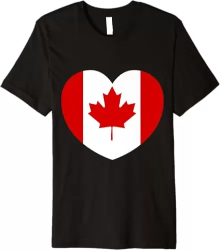 Heart Shaped Canadian Flag Canada Love Patriotic Design Premium T-Shirt
