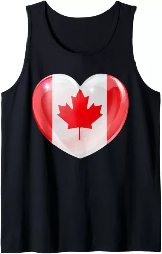 Heart Shaped Canadian Flag Canada Love Patriotic Design Tank Top
