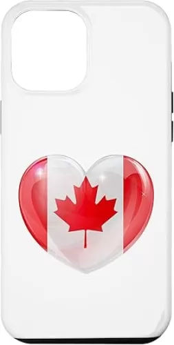 iPhone 14 Plus Heart Shaped Canadian Flag Canada Love Patriotic Design Case