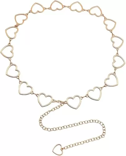 Kilener Waist Chain Belts for Women Heart Belly Chain Silver Gold Waist Chains for Women Y2k Heart Belt Chain Body Chains for Dress Jeans Trousers Women Long Tassel Waist Chain Belt