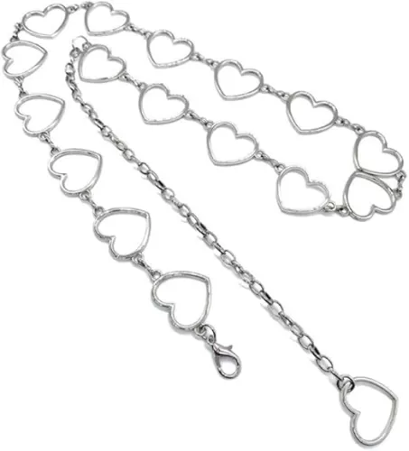 KOEDLN Hollow Heart Charms Waist Body Chain Trendy Belt Belly Chain for Women Girls Clothes Accessory Jewelry Adjustable