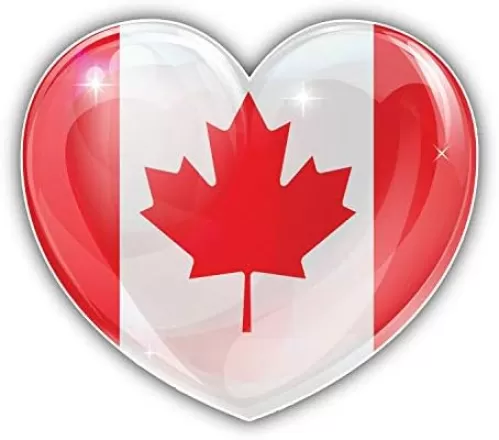 KW Vinyl Magnet Canada Glossy World Flag Love Heart Conceprt Truck Car Magnet Bumper Sticker Magnetic 5"