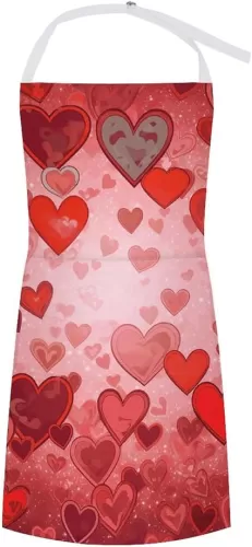 Love Heart Shape Aprons for Women with Pockets Adjustable Bib Apron Waterproof Chef Apron Kitchen Cooking Apron