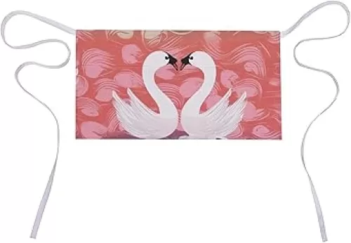Love Swan And Heart Shape Aprons with Pocket Adjustable Waterproof Apron Bib Cooking Apron Kitchen Chef Aprons for Women Men