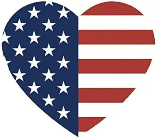Magnet Heart Shaped USA Flag American United States of America Magnetic Vinyl Stars Stripes 5" Car Magnet Bumper Sticker