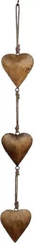 Mie Creations Vintage Metal Heart Wall Hanging Art, Gold Hearts Shaped Bedroom Wall Decor | Gifts for Mom, Anniversary Decorations for Couples, Farmhouse Country Rustic Love Heart - Golden 27''