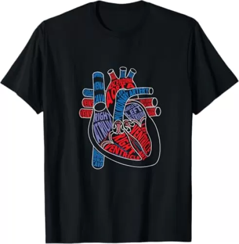 Parts of heart Tshirt Anatomical heart Gift for cardiologist T-Shirt