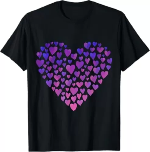 Purple and Pink Ombre Hearts T-Shirt