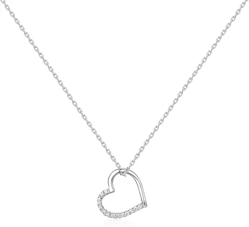 Raelyn&Bev. L'Amour Collection Jewelery, Heart Pendant Necklace, Choker Necklaces For Women, Girls with Polishing Cloth and Velvet Drawstring Bag