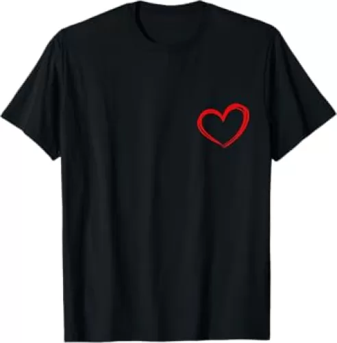 Red Heart Cool Love Heart Graphic Valentines Day Men Women T-Shirt