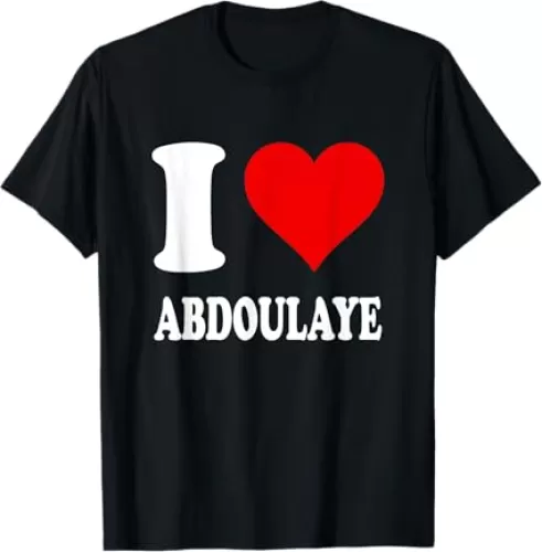 Red Heart I Love Abdoulaye T-Shirt