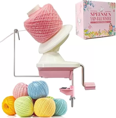 SPEENSUN Yarn Winder, Yarn Ball Winder, Easy-to-Install Efficient Yarn Cake Winder Make 3.5 oz Yarn Cake, Sturdy ABS Yarn Winder for Crocheting with Lower Noise, for Crochet and Knitting Lover