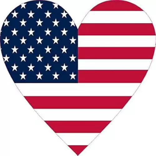 StickerTalk Heart Shaped USA Flag Vinyl Sticker, 4 inches by 4 inches