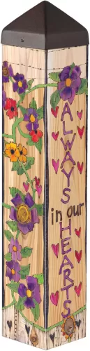 Studio M Our Hearts Remember Art Pole Outdoor Decorative Garden Post, Made in USA, 20 Inches Tall