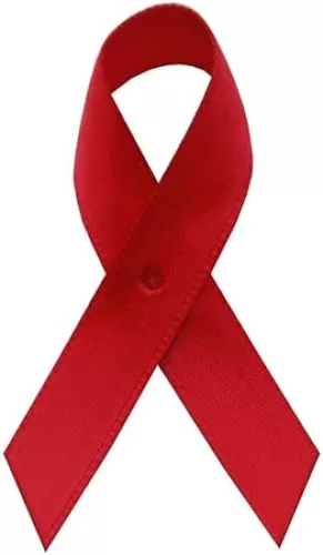 Support USA | American Made 125 Red HIV/AIDS/Addiction Awareness Ribbons - Bag of 125 Fabric Ribbons with Safety Pins