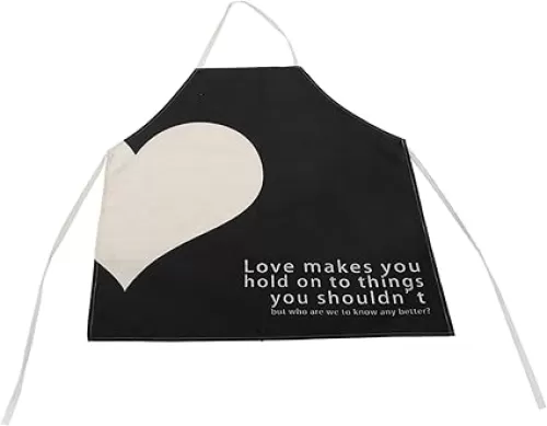 VOSAREA Household Cooking Apron with Artistic Heart Design Kitchen Apron for Cleaning and Baking for Home
