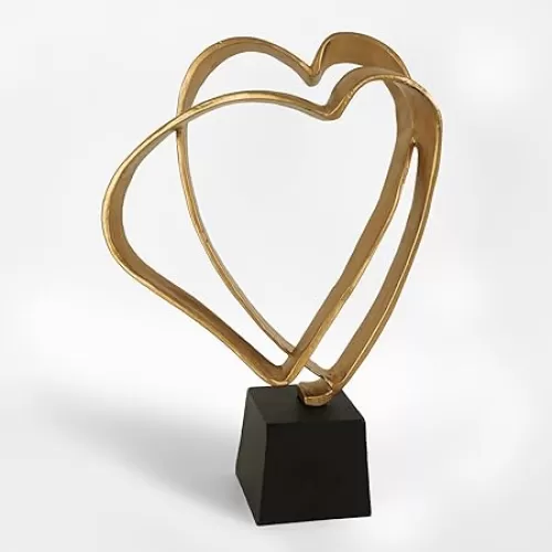 Wedding for Couples - Two Hearts Iron Sculpture, Heart-Shaped Décor for Him and Her, 1st 50th or 60th Anniversary Keepsake Gift