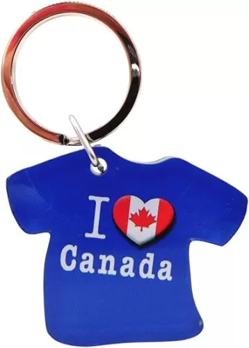 Westmon Works I Love Canada Keychain Acrylic Key Fob with Metal Ring Canadian Souvenir Car Accessory, Made in the USA