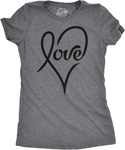 Womens Valentines Shirts Cute Heart T Shirts Funny Valentines Day Tees for Ladies