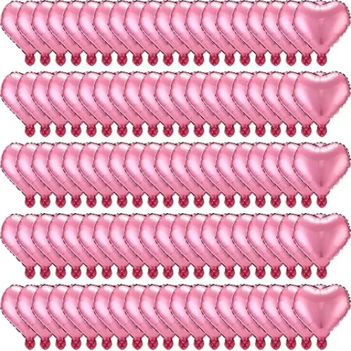 100 Pcs 10 Inch Heart Foil Balloons Valentine