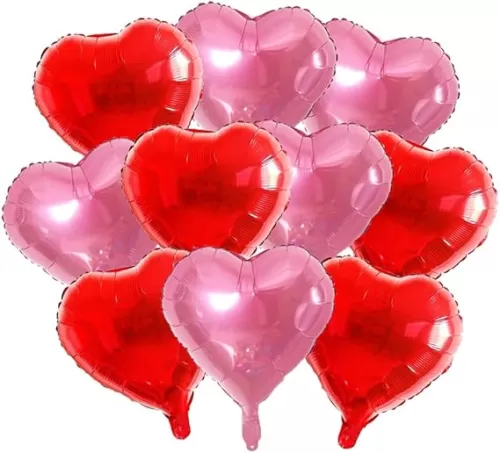 18 Inches Heart Foil Balloon, 30 PCS Red and Pink heart Shaped Balloons Heart Balloons Decorations for Valentines Day Anniversary Wedding Valentines Decorations Decor