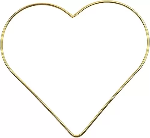 1pcs John Bead Gold Metal Shaped Collection 150mm Heart Iron Frame for Macramé Wreath Home Décor Arts Crafts DIY Wedding Decorations