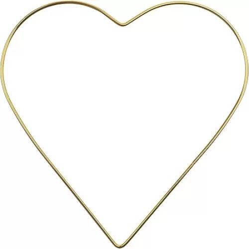 1pcs John Bead Gold Metal Shaped Collection 200mm Heart Iron Frame for Macramé Wreath Home Décor Arts Crafts DIY Wedding Decorations