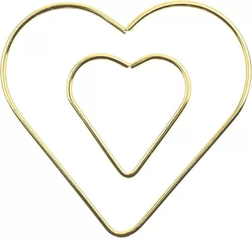 2pcs John Bead Gold Metal Shaped Collection 50mm/100mm Heart Iron Frame for Macramé Wreath Home Décor Arts Crafts DIY Wedding Decorations