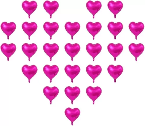 30 Pcs 10 Inch Rose Red Heart Shaped Balloon Foil Balloon Heart Balloon for Valentinge