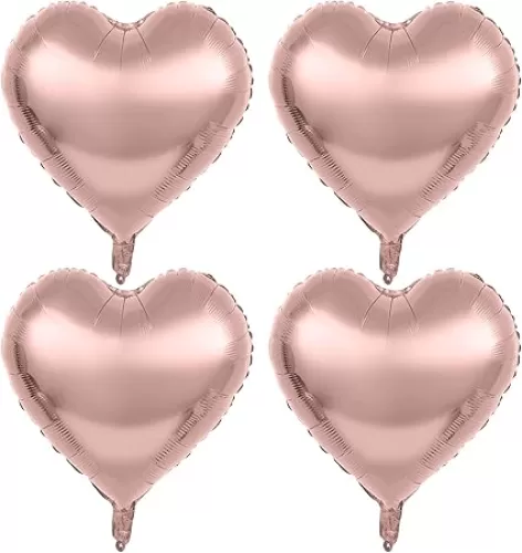 4 Pieces 32 Inches Large Heart Shaped Huge Metallic Red Foil Balloons Love Balloons for Valentine