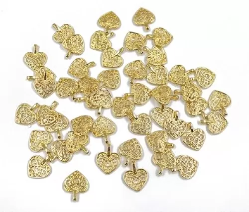 50 Pcs Heart Charms Antique Silver Pendants Beads Supplies for DIY Jewelry Making Necklace Bracelet Accessories Making Finding Earring Keychain Craft Project