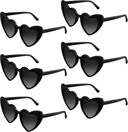 6/12/24/48 Pack Heart Sunglasses Vintage Heart Shaped Glasses Bulk Bachelorette Sunglasses for Women Wedding Party