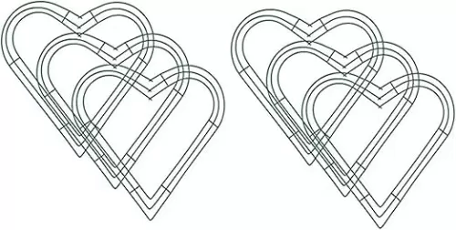 ALGONETO 6 Pack Heart Metal Wreath 12 Inch Heart-Shaped Wire Wreath Frame for Home Wedding Valentine's Day DIY Crafts