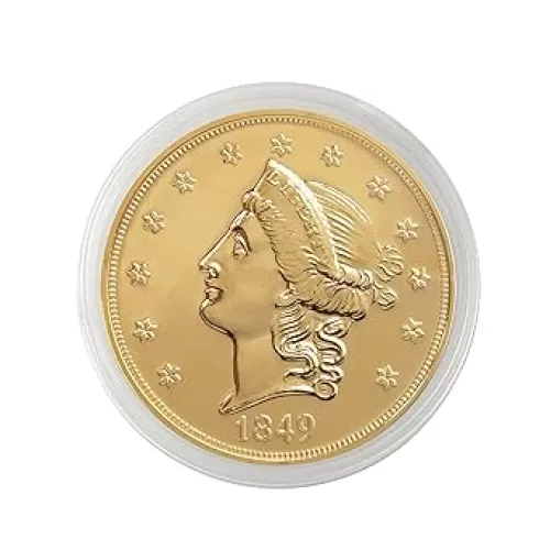 American Coin Treasures 1849 P Liberty gold-layered coin $20 American Mint State