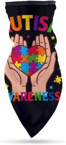 Autism Awareness Heart Hands 1 Headwear Scarf for Women Man Headband Bandana Neck Gaiter Sun Windproof Dust Protection for Outdoor Sports