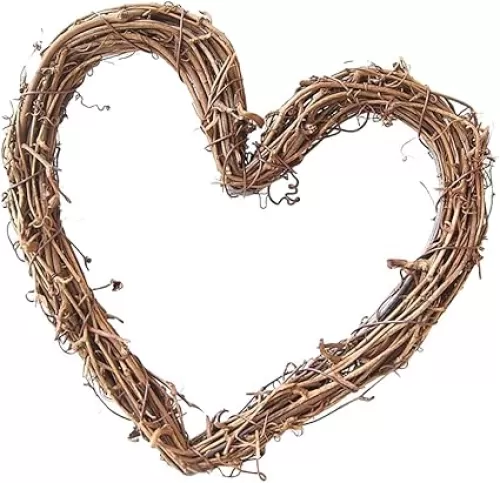 B Blesiya Front Door Wreath Grapevine Wreath Spring Wreath for Front Door Wedding Home Decor, as described, 20cm Heart Shape