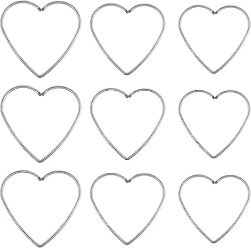BESPORTBLE Craft Metal Heart Shaped Rings Iron Metal Hoops Heart Metal Dream Catcher Dreamcatcher Ring Macrame Craft Hoop DIY Accessories (8cm 10cm 12cm Each for 3) 9PCS