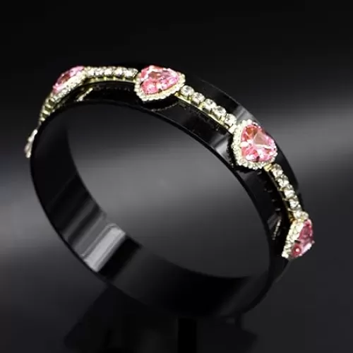 Big Heart Crystal Fashion Headband Glitter Pink Hairband Elegant Rhinestone Vintage Hair Accessories Wedding Festive Party Headwear Accessories