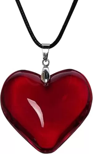 choyaxo Puffy Heart Choker Necklace Adjustable Trendy Jewelry for Women