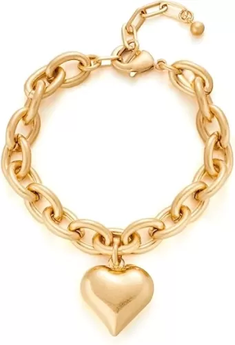 CLASSYZINT Heart Bracelet for Women Puffy Heart Charm Bracelet Link Chain Bracelet Adjustable Link Bracelets
