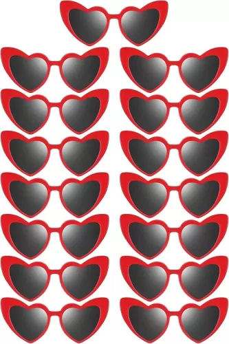 Flutesan 15 Pairs Heart Shaped Sunglasses Vintage Cat Eye Sunglasses for Bachelorette Party Supplies