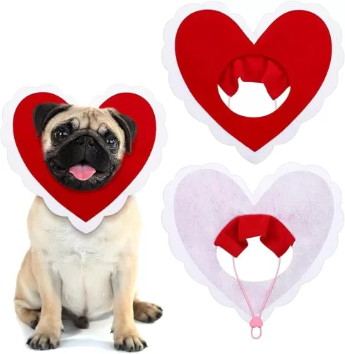 Geyoga Valentine s Day Dog Costume Cute Pet Hat Clothes Red Love Hearts Heart Shaped Headwear for Cats Dogs Dress Up Adjustable Birthday Holiday Hat (Small)