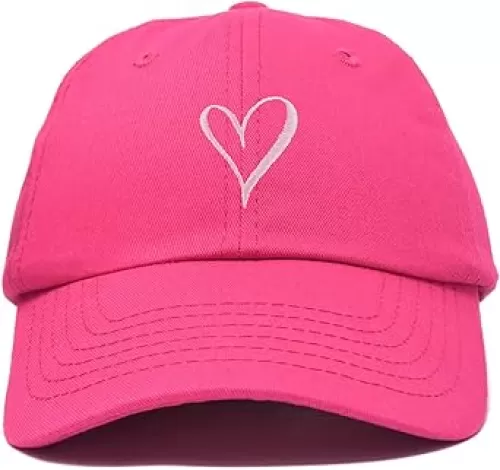 Hand Drawn Heart Hat Womens Embroidered Baseball Cap
