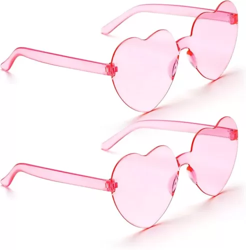 Hoosmoon Heart Sunglasses Heart Shaped Sunglasses Womens 2 Pairs Rave Sunglasses for Women Bachelorette Party Favors