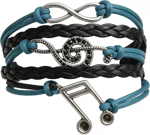 Infinity Collection - Charm Bracelet with Music, Bracelets for Women, Teens, and Girls. Adjustable Bracelet for Musicians. Gift for Music Lovers
