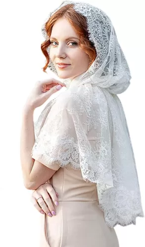 JIAHG Cathedral Bridal Veils Infinity Chapel Inspired Prayer Latin Mass Lace Mantilla Church Muslim Communion Headcover Veil