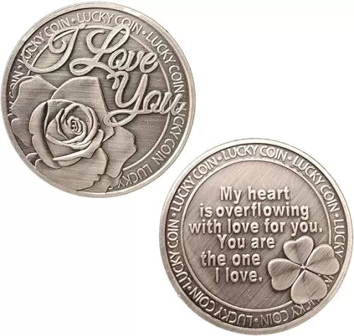 KANGHE, Lucky Love Commemorative Coins, I Love You Confession of Love Art Gifts, Romantic Love Couples Collect Art