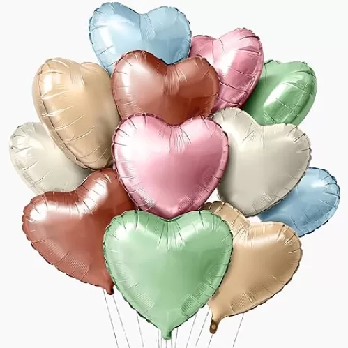 KatchOn, Colorful Heart Shaped Balloons - 18 Inch, Pack of 12 | Conversation Heart Balloons, Conversation Hearts Decorations | Valentines Balloons, Valentines Day Decorations, Valentines Day Decor